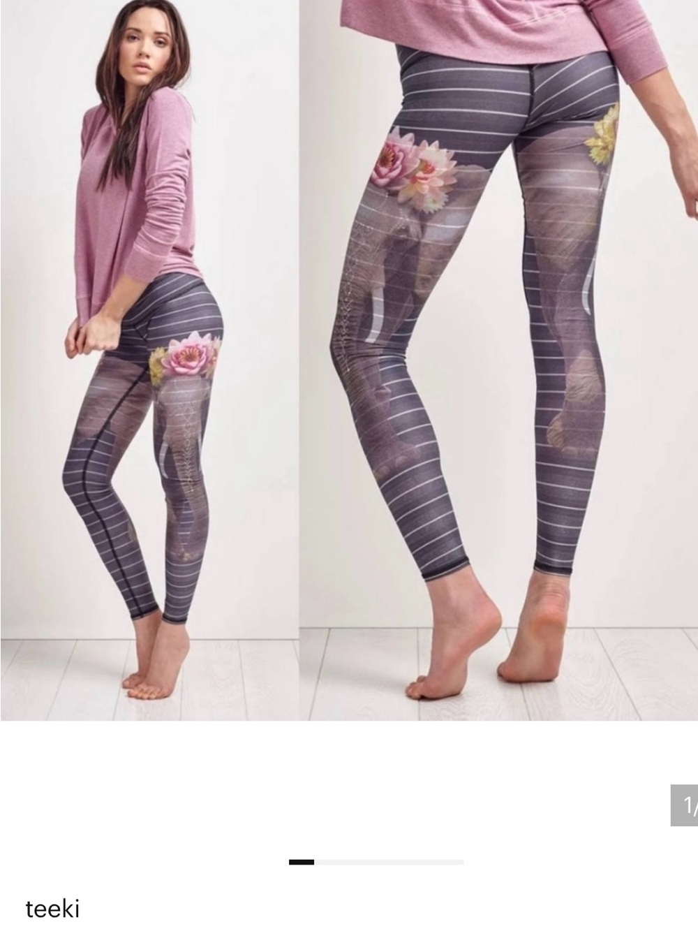 Teeki  love the elephant  leggings  size L